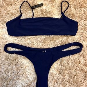 Ark Swimwear Navy Bikini Crop Brazilian S/L